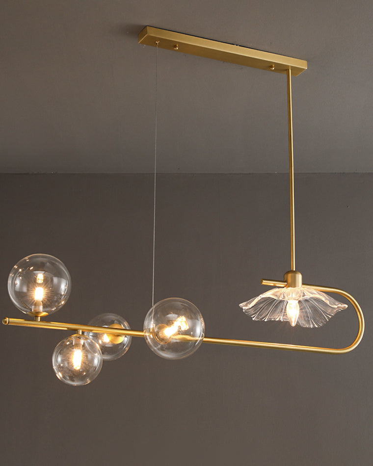 Diff Linear Glass Bubble Brass Chandelier-DF2252