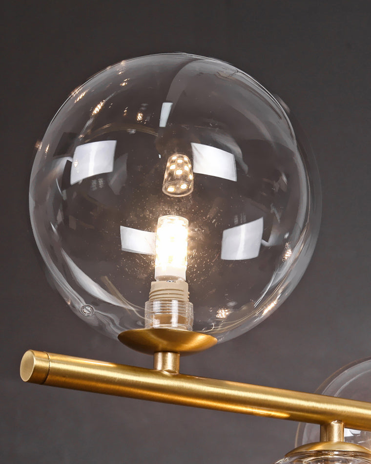Diff Linear Glass Bubble Brass Chandelier-DF2252