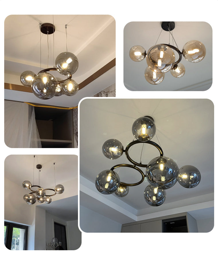 Diff Colored Glass Ball Chandelier-DF2253