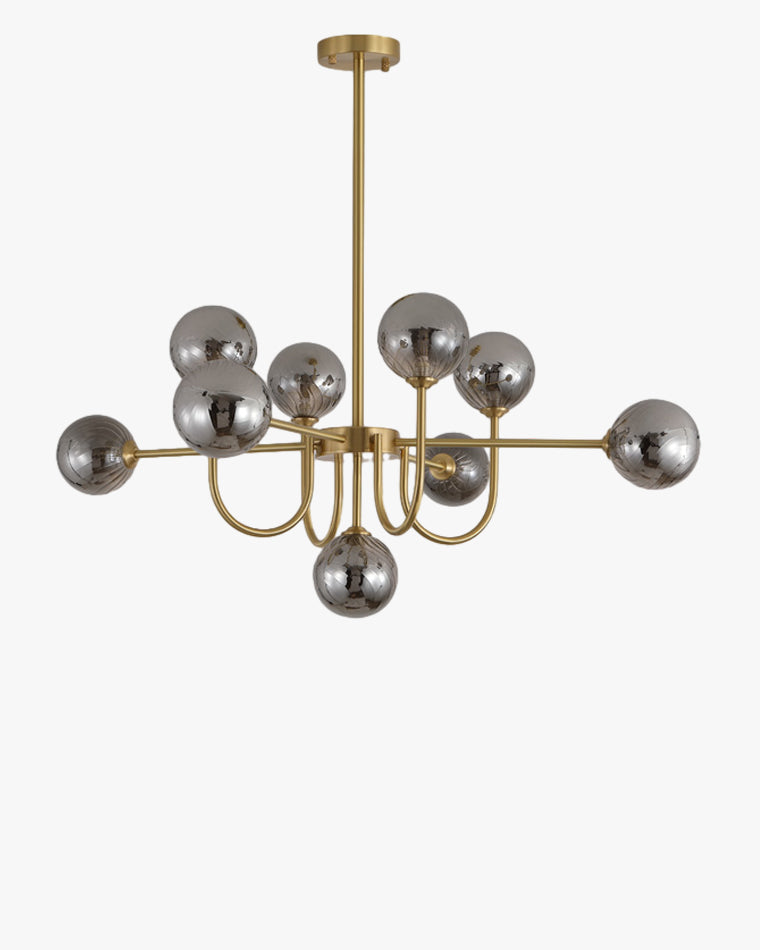 Diff Glass Globe Brass Arm Chandelier-DF2255