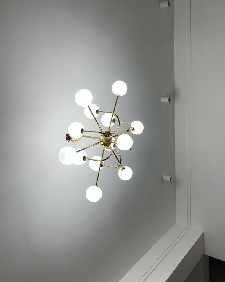 Diff Glass Globe Brass Arm Chandelier-DF2255