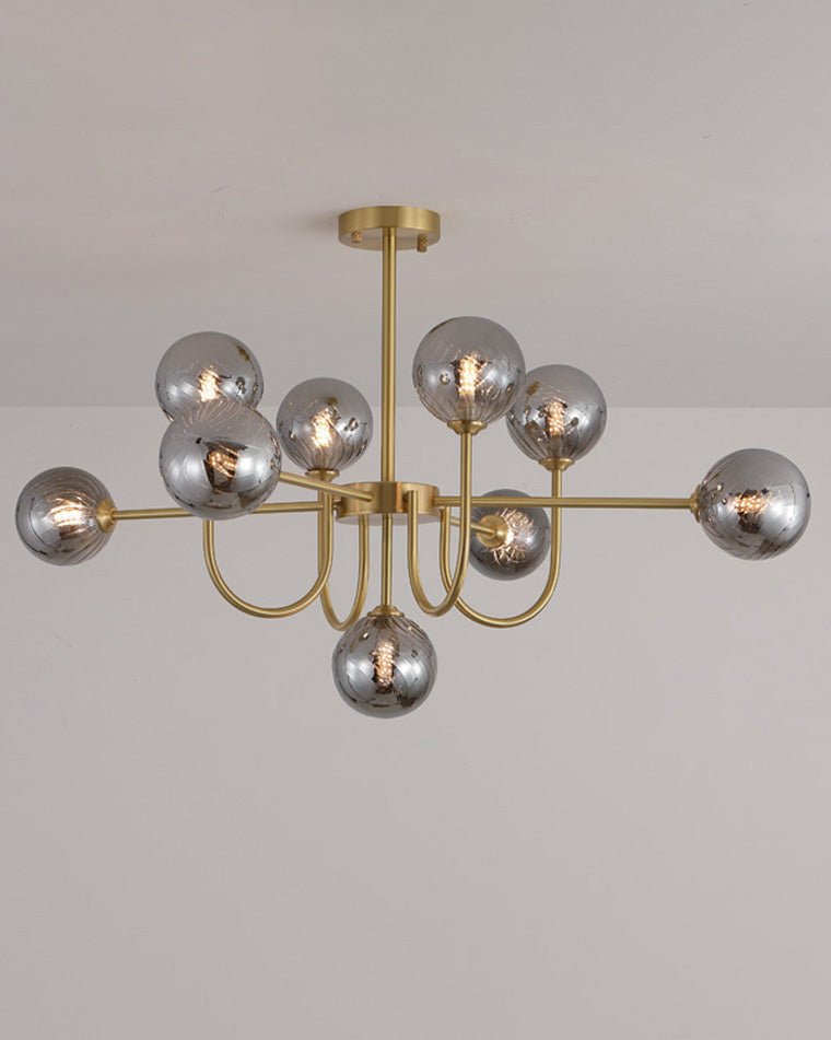 Diff Glass Globe Brass Arm Chandelier-DF2255