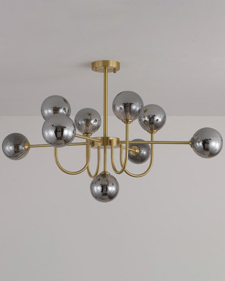 Diff Glass Globe Brass Arm Chandelier-DF2255