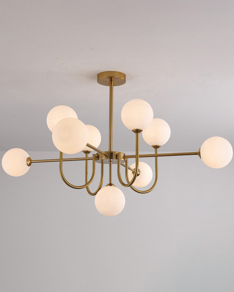 Diff Glass Globe Brass Arm Chandelier-DF2255