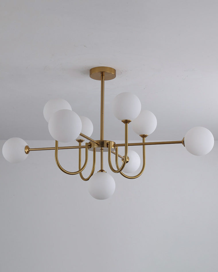 Diff Glass Globe Brass Arm Chandelier-DF2255