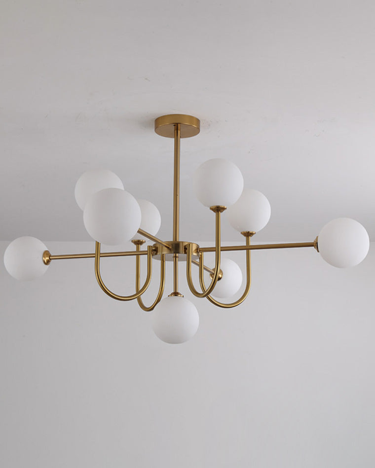 Diff Glass Globe Brass Arm Chandelier-DF2255