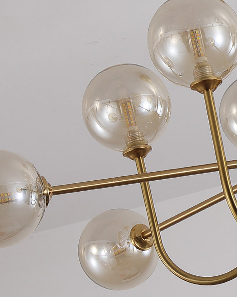 Diff Glass Globe Brass Arm Chandelier-DF2255