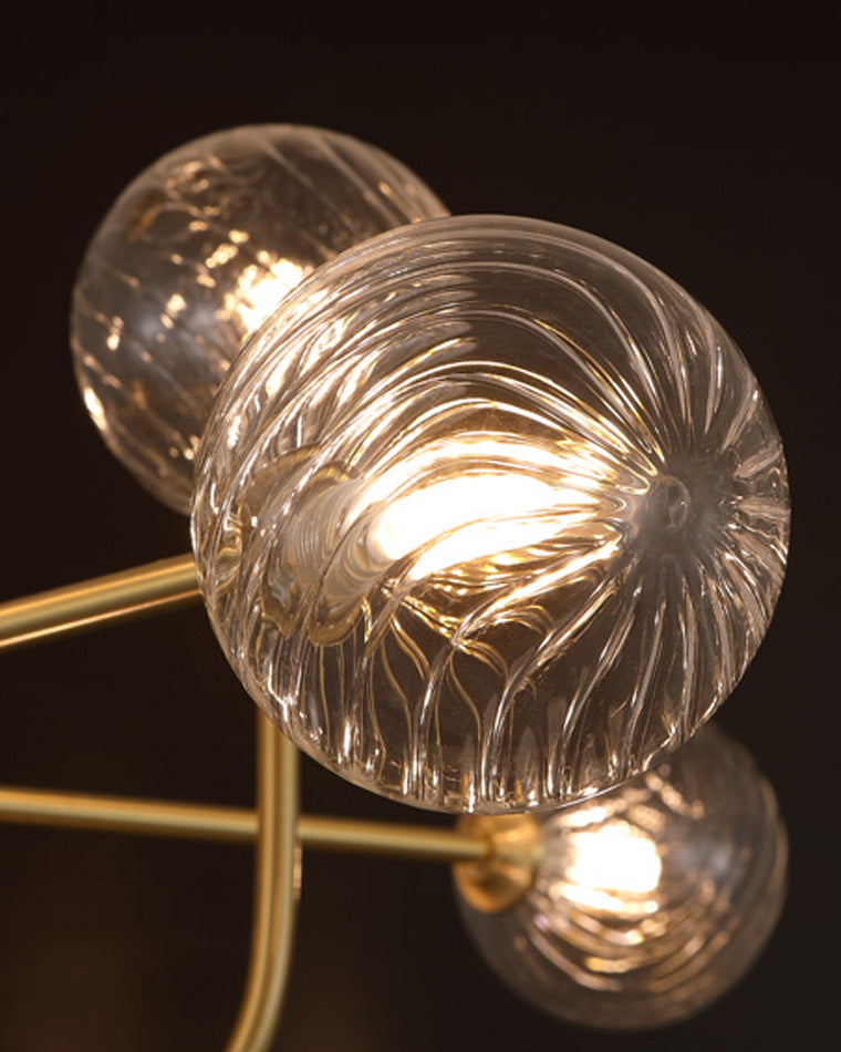 Diff Glass Globe Brass Arm Chandelier-DF2255