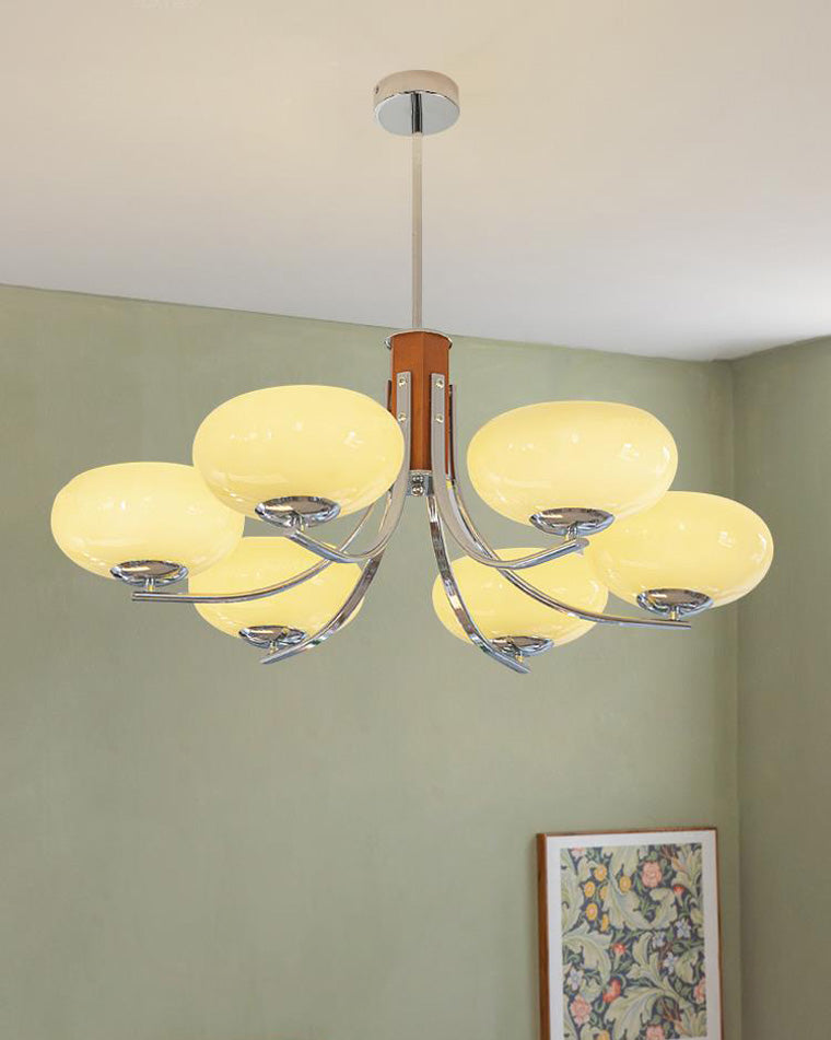 Diff Art Deco Milk Glass Chandelier-DF2302