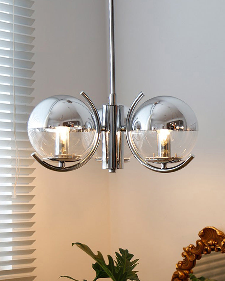 Diff 1920s Chrome Glass Chandelier-DF2306