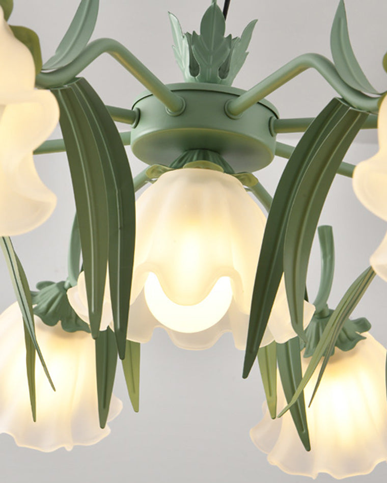 Diff Tole Flower Glass Chandelier-DF2307