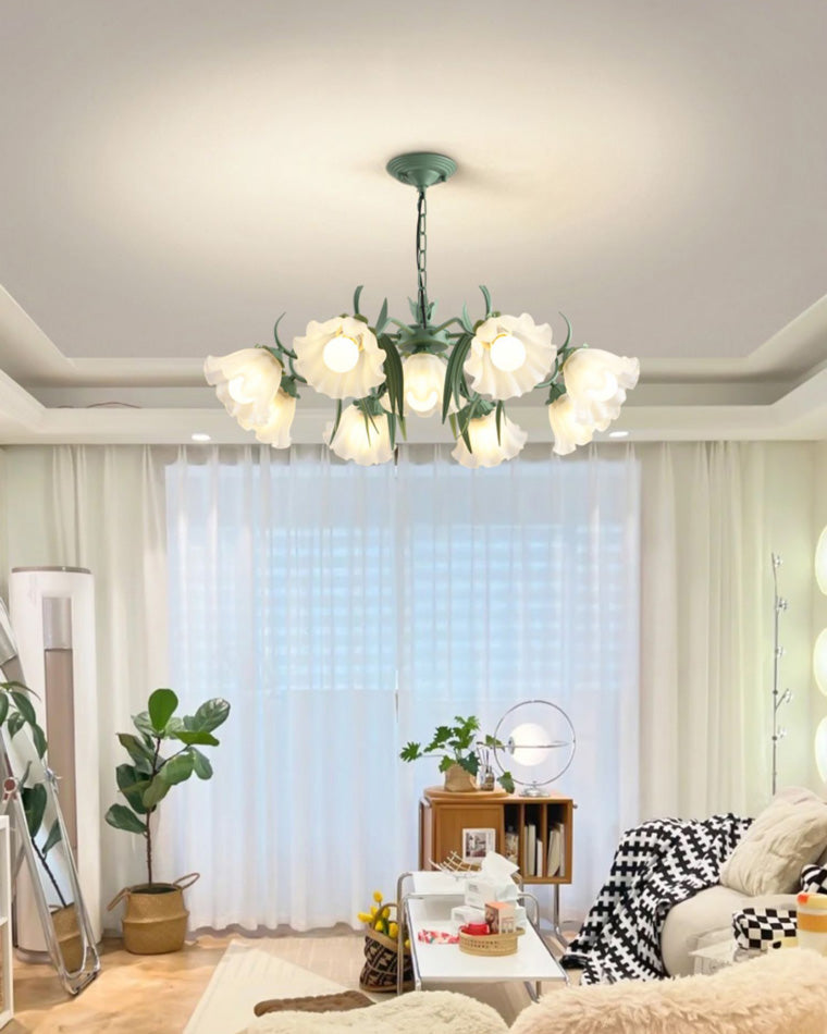 Diff Tole Flower Glass Chandelier-DF2307