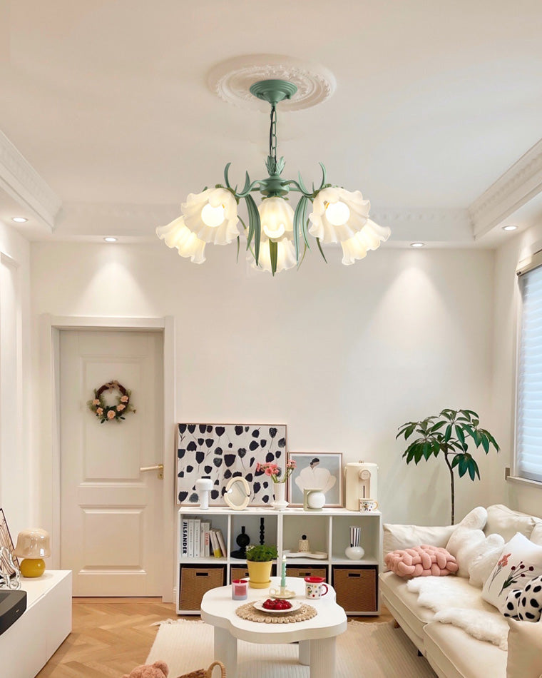 Diff Tole Flower Glass Chandelier-DF2307