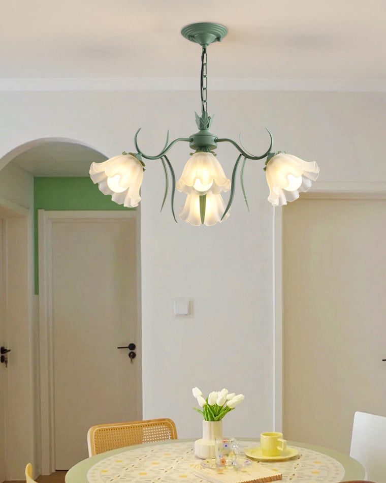 Diff Tole Flower Glass Chandelier-DF2307