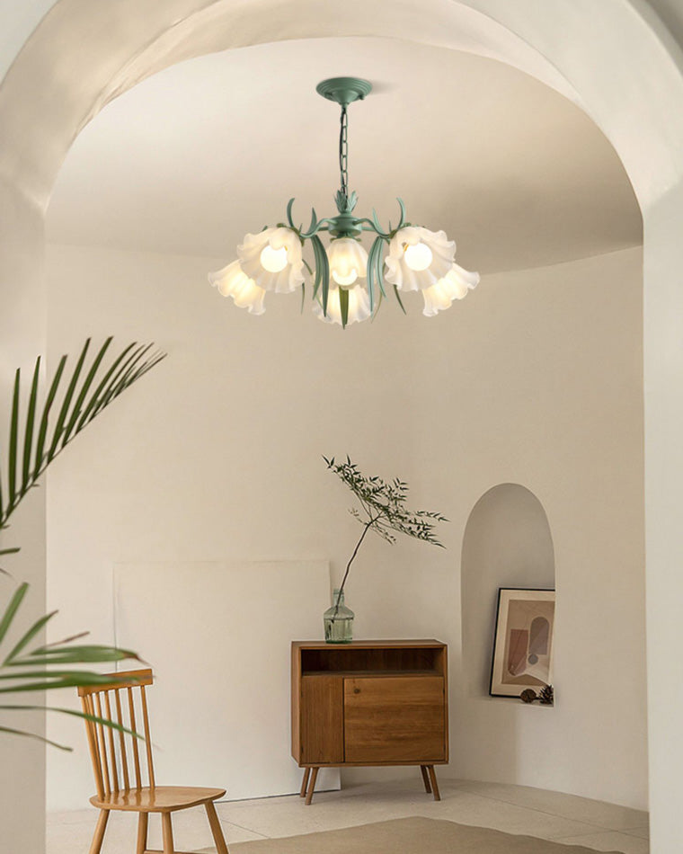 Diff Tole Flower Glass Chandelier-DF2307