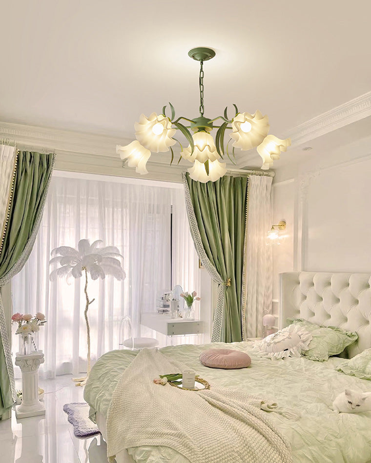 Diff Tole Flower Glass Chandelier-DF2307
