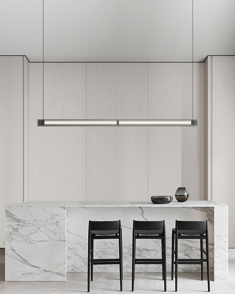 Diff Black Ribbed Glass Linear Pendant Light-DF2308
