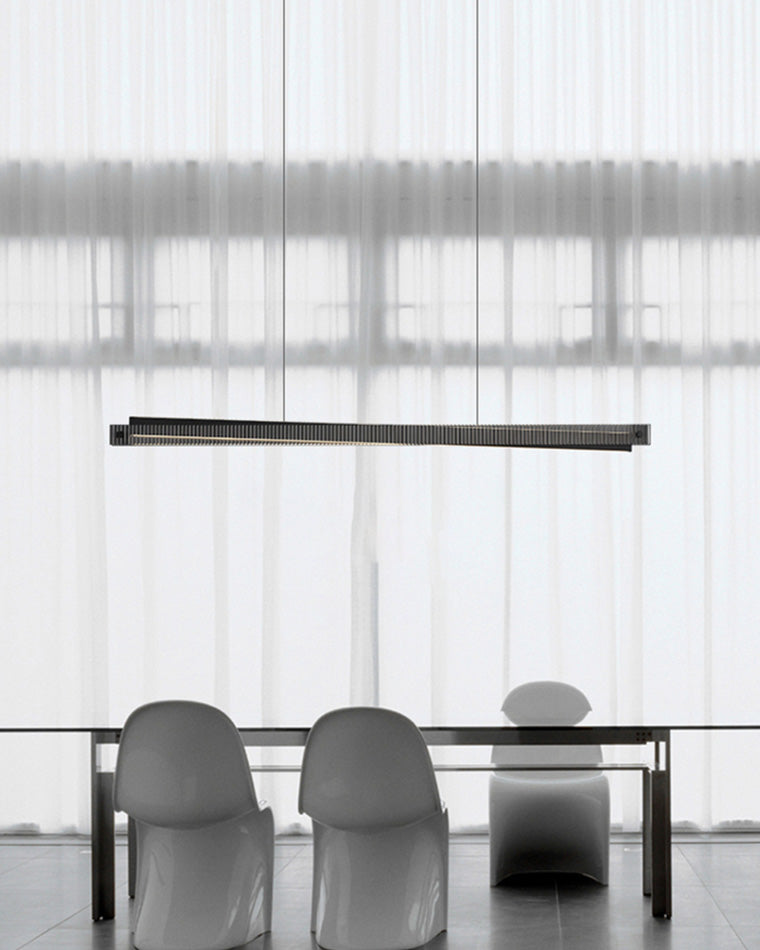 Diff Black Fluted Glass Linear Pendant Light-DF2310