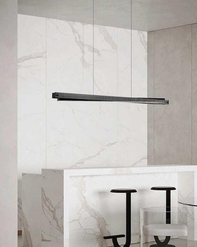 Diff Black Fluted Glass Linear Pendant Light-DF2310