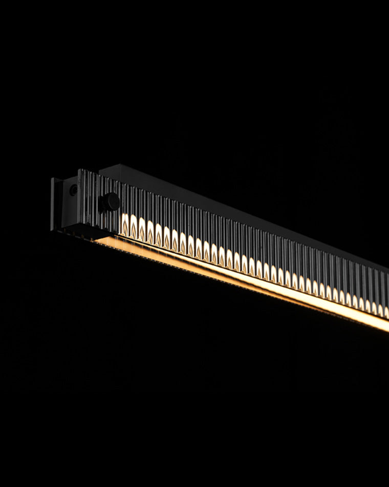 Diff Black Fluted Glass Linear Pendant Light-DF2310