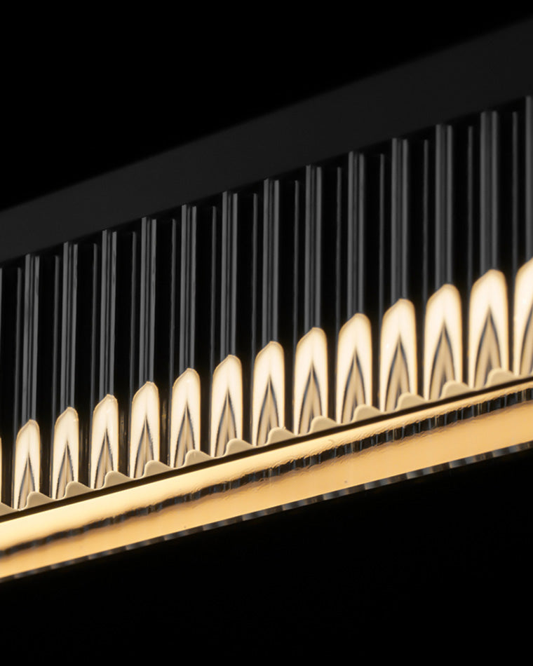 Diff Black Fluted Glass Linear Pendant Light-DF2310