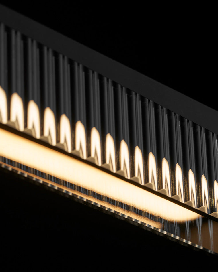 Diff Black Fluted Glass Linear Pendant Light-DF2310