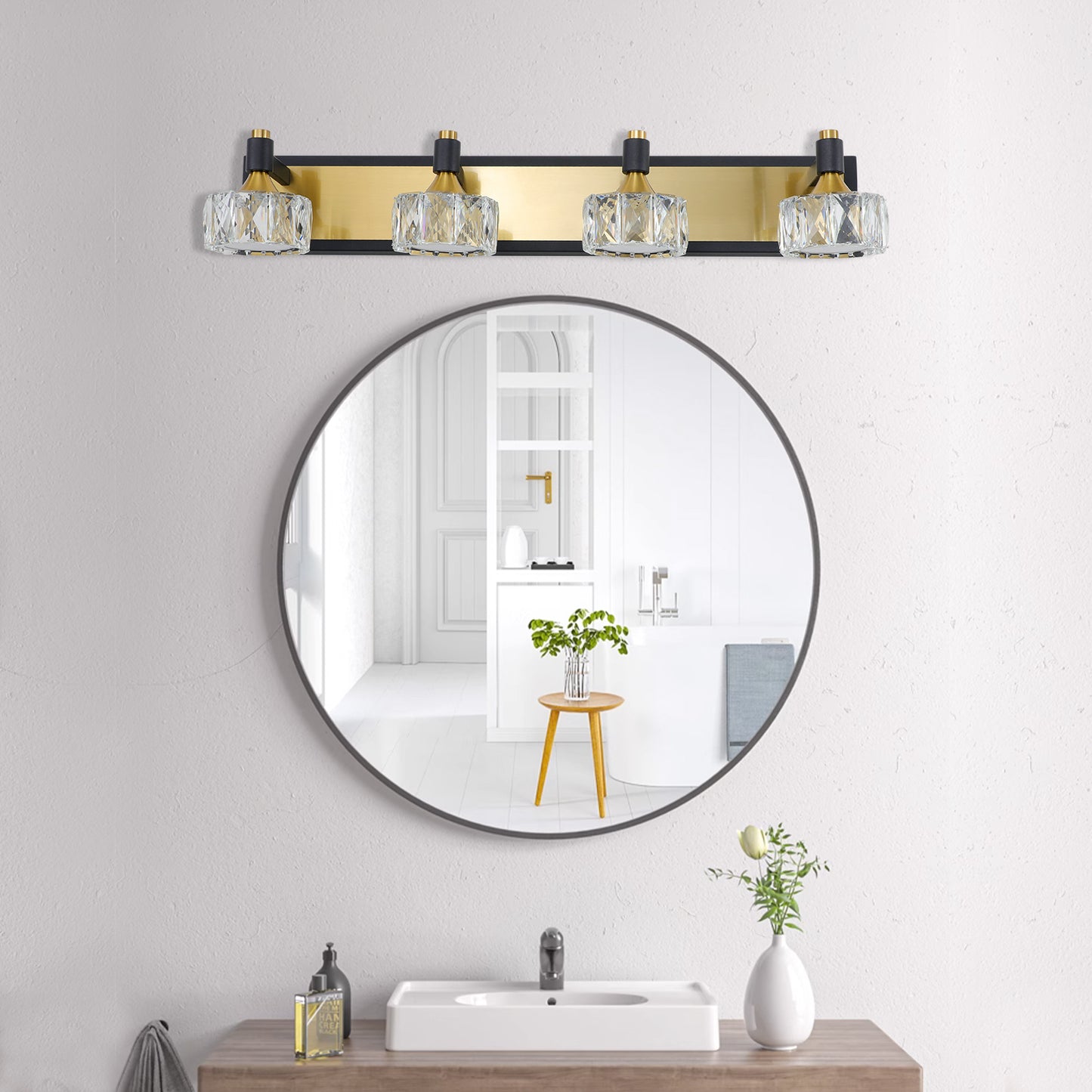 LED 4-Light Modern Crystal Bathroom Vanity Light -DG2023