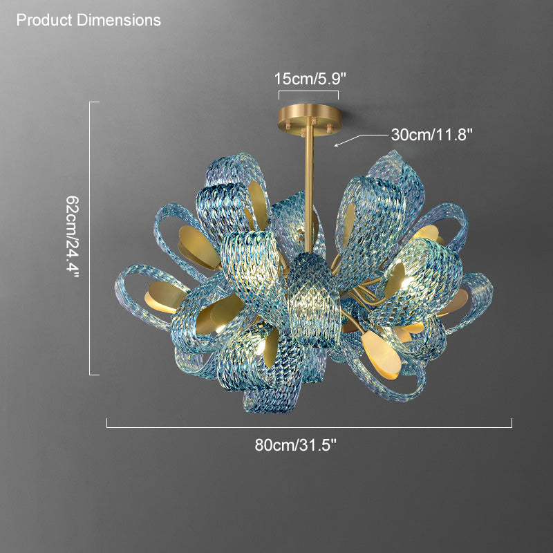 Diff Peacock Leaf Glass Chandelier-DF2213