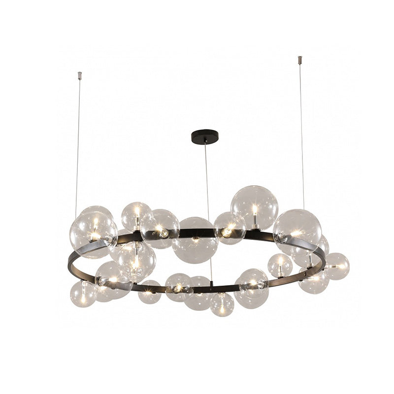 Diff Smoked Glass Bubble Circular Chandelier-DF2292