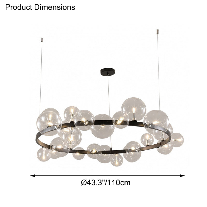 Diff Smoked Glass Bubble Circular Chandelier-DF2292