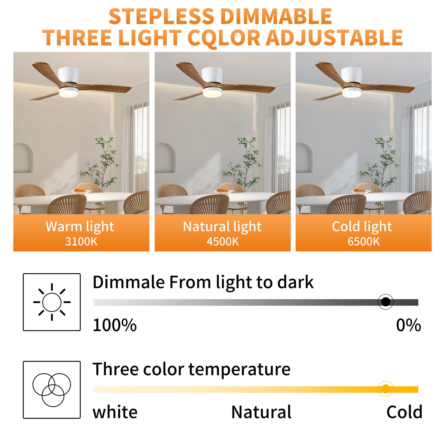 42 inch Wood Ceiling Fans with Lights