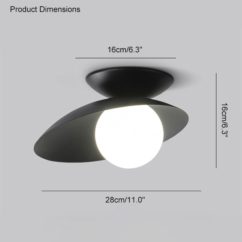 Diff Frosted Glass Globe Asymmetrical Ceiling Light-DF1021