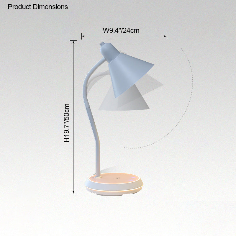 Diff Dimmable Touch Flexible Gooseneck Desk Lamp with Wireless Charger-DF8044