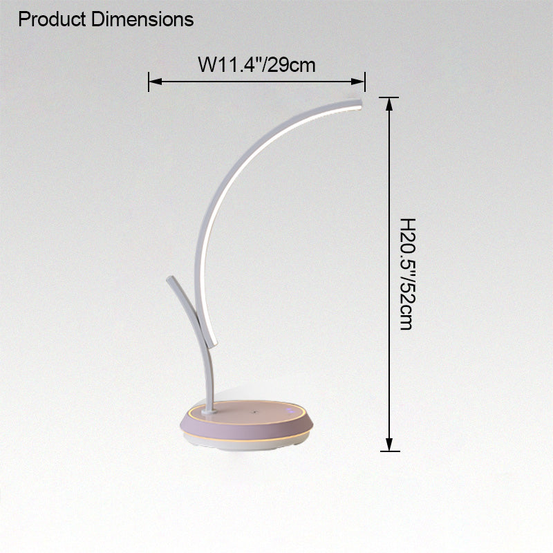 Diff Dimmable Touch Arc Desk Lamp with Wireless Charger-DF8041