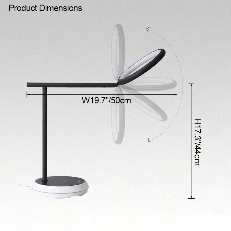 Diff Dimmable Touch Round Desk Lamp with Wireless Charger-DF8042
