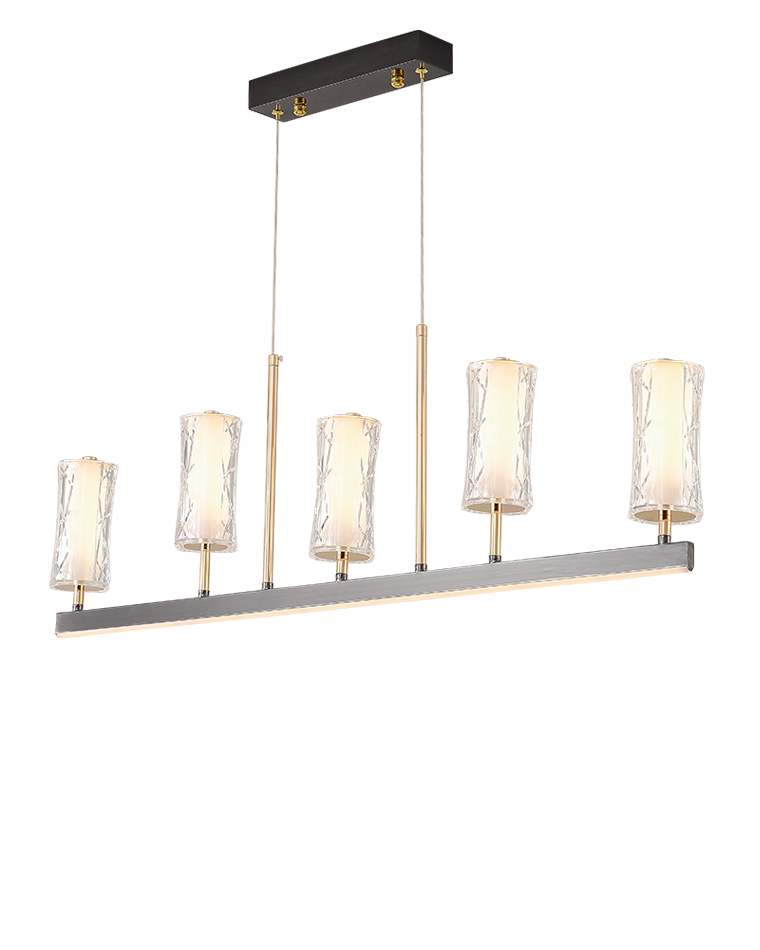 Diff Black and Gold Pillar Candle Linear Chandelier-DF2278