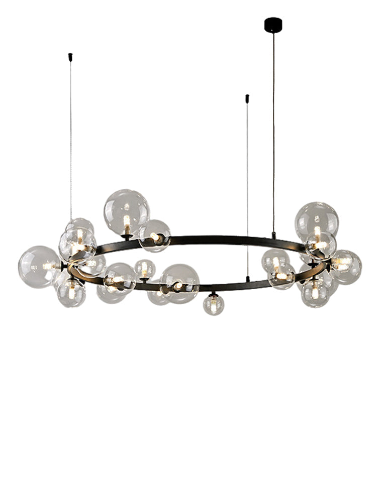 Diff Smoked Glass Bubble Circular Chandelier-DF2292