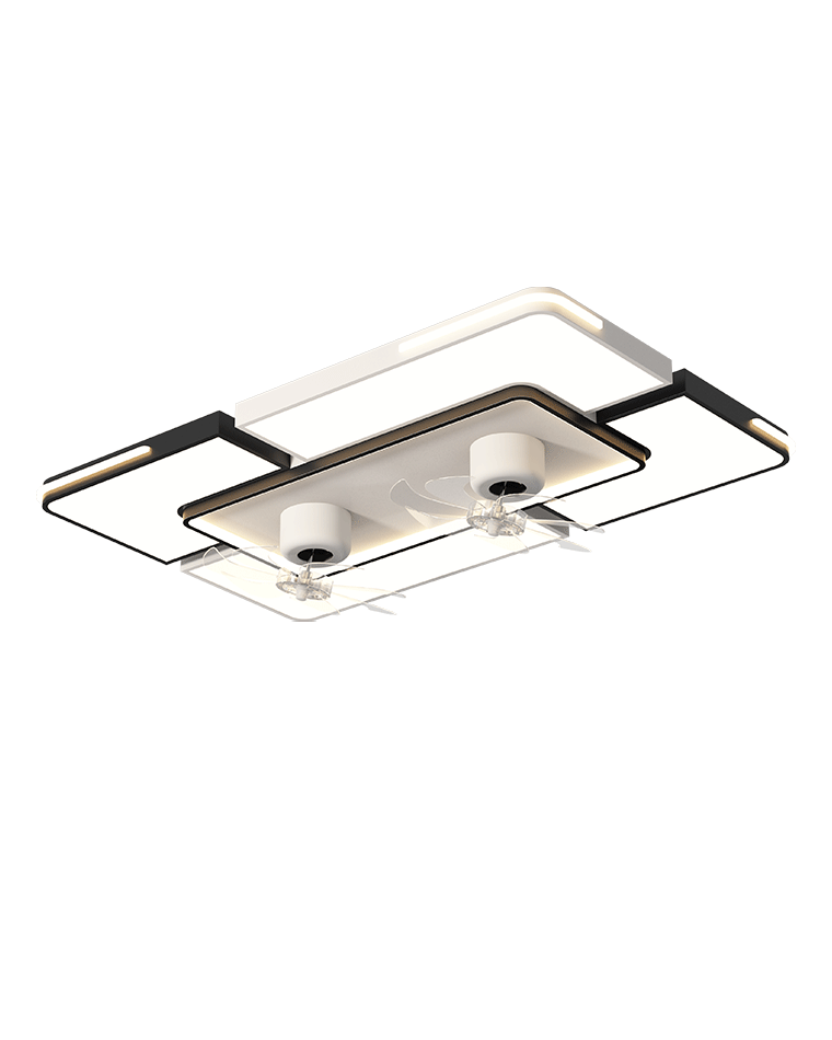 Diff Low Profile Flush Mount Ceiling Fan with Dimmable Light-DF5061