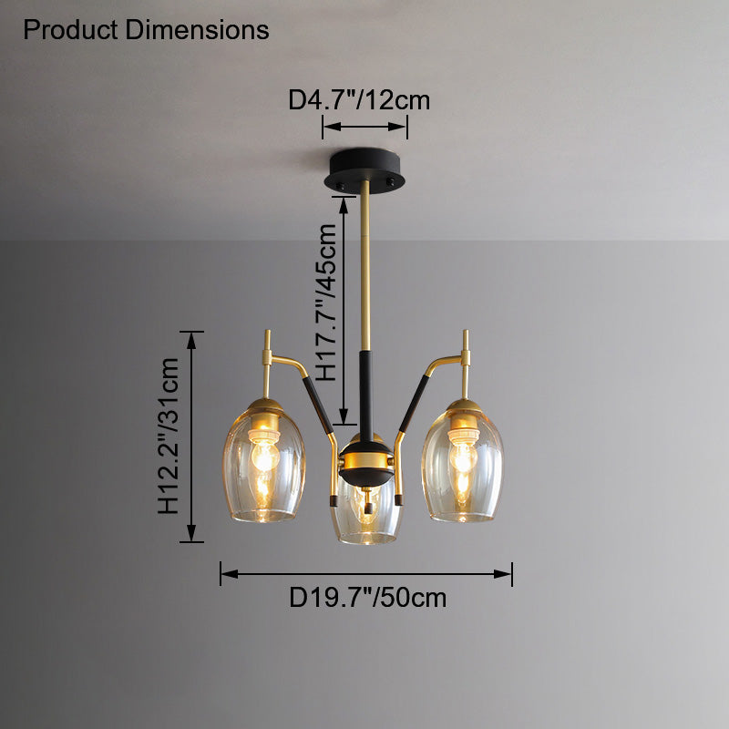Diff Glass Bell Chandelier-DF2260