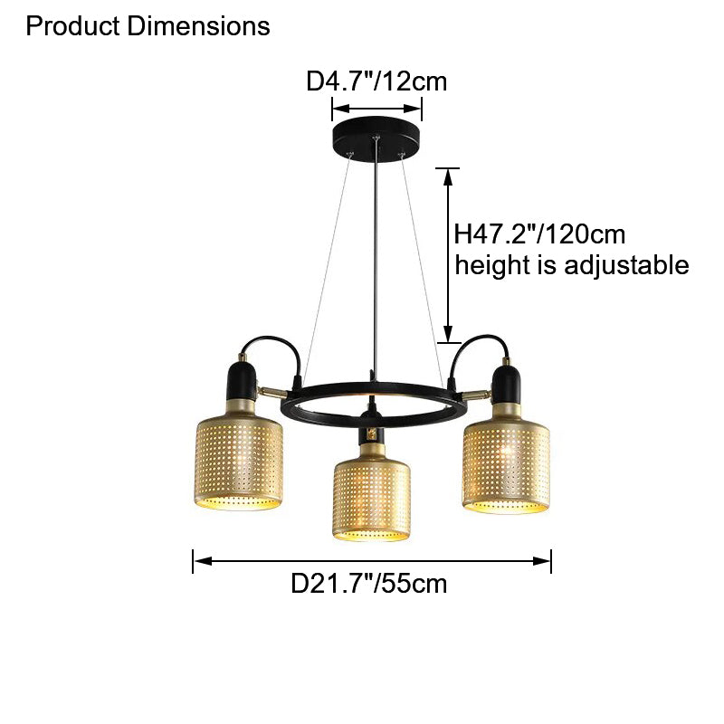 Diff Industrial Gold Chandelier-DF2262