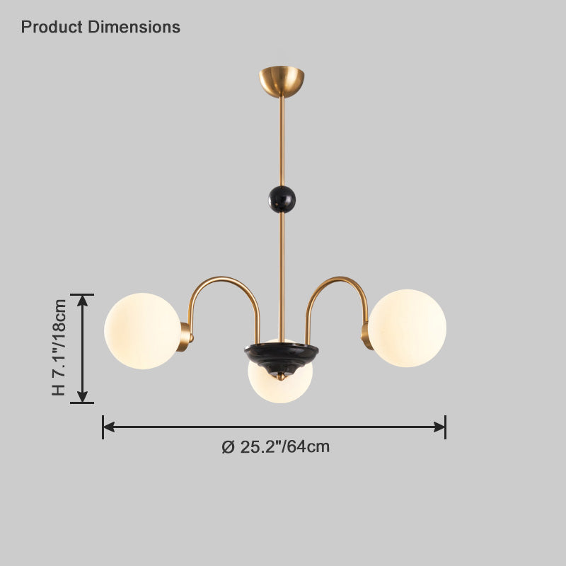 Diff Art Deco Frosted Glass Globe Chandelier-DF2304