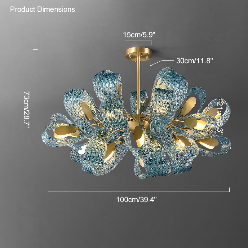 Diff Peacock Leaf Glass Chandelier-DF2213