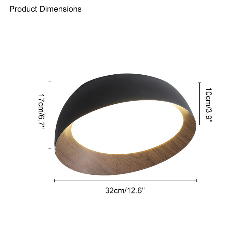 Diff Wood Grain Asymmetrical Flush Mount Ceiling Light-DF1016