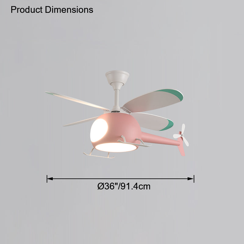 Diff 36" Remote Airplane Ceiling Fan with Dimmable Light-DF5007