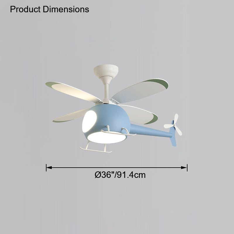 Diff 36" Remote Airplane Ceiling Fan with Dimmable Light-DF5007