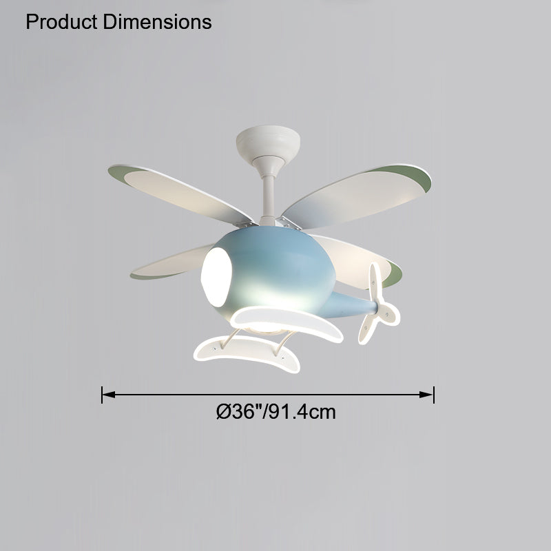 Diff 36" Remote Airplane Ceiling Fan with Dimmable Light-DF5007