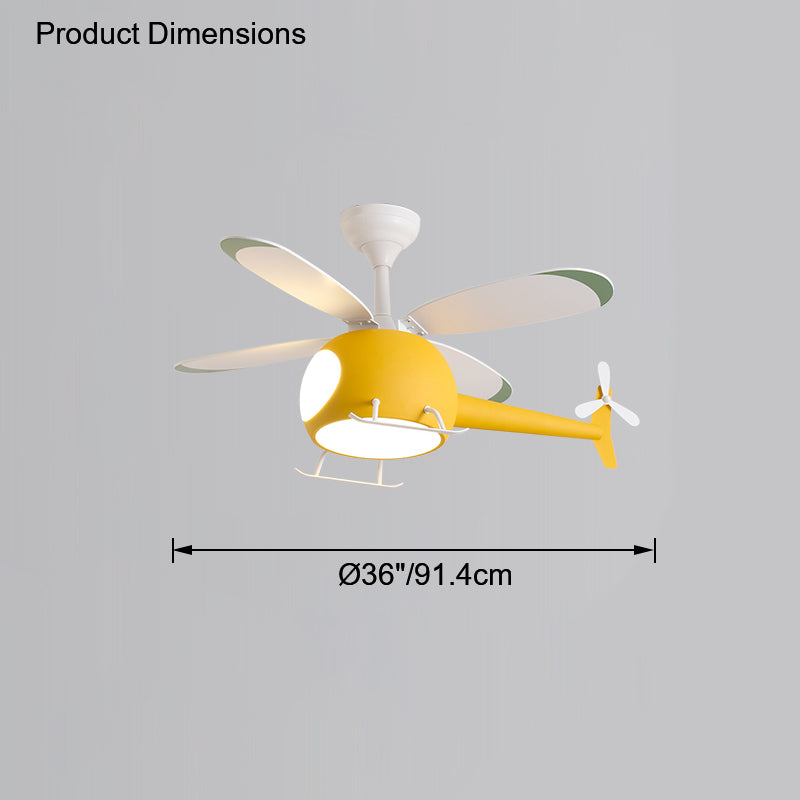 Diff 36" Remote Airplane Ceiling Fan with Dimmable Light-DF5007