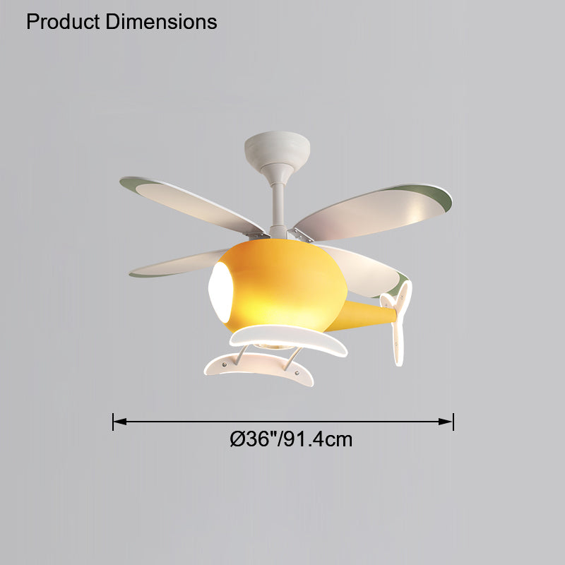 Diff 36" Remote Airplane Ceiling Fan with Dimmable Light-DF5007