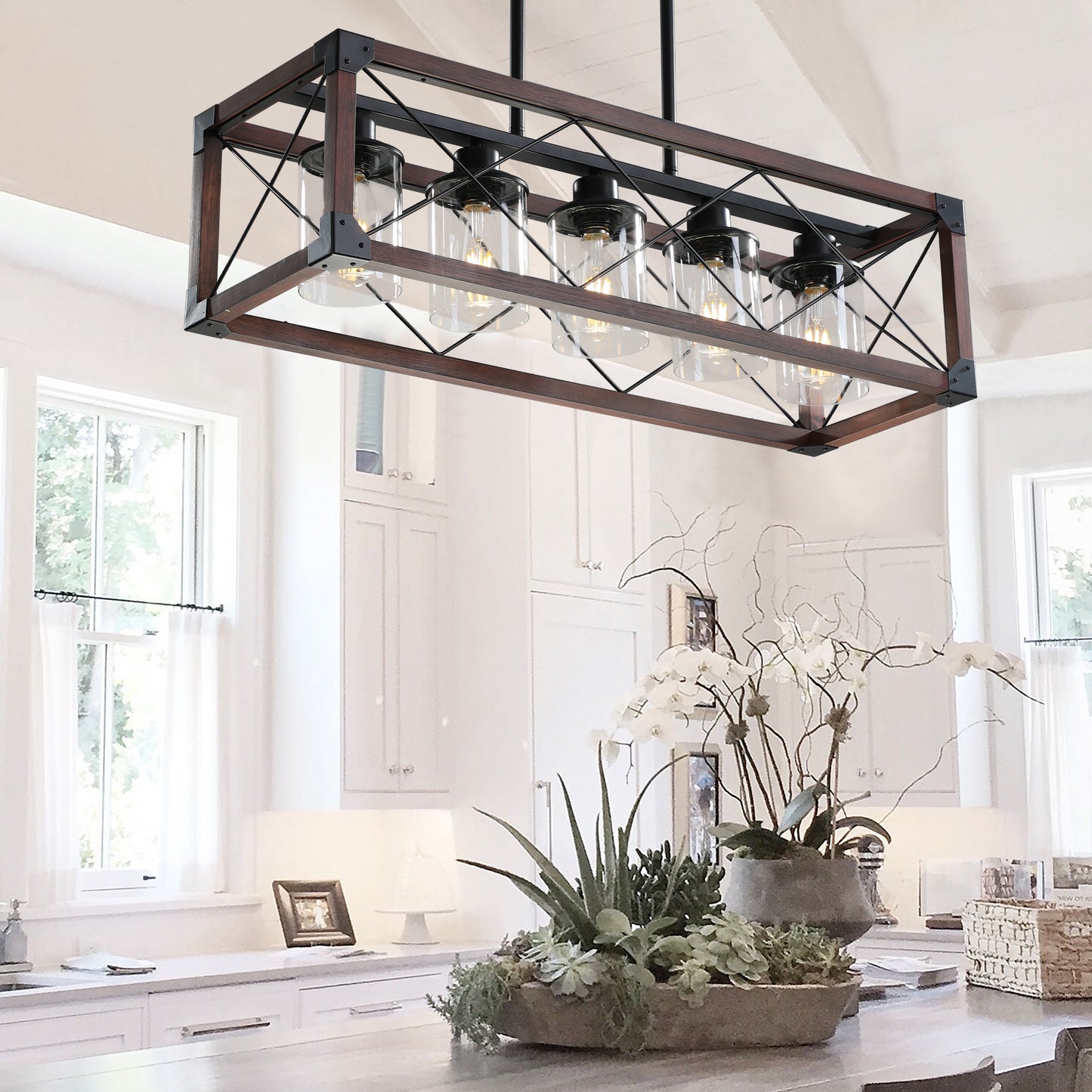 5-Light Retro Farmhouse Chandelier -DG2005