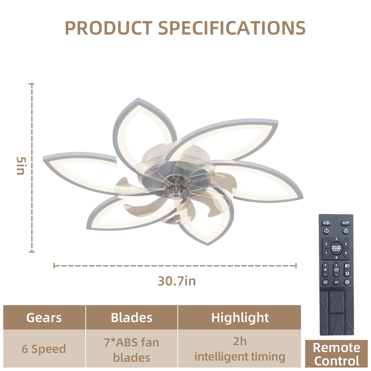 30.7In Ceiling Fan with Lights -DG1022